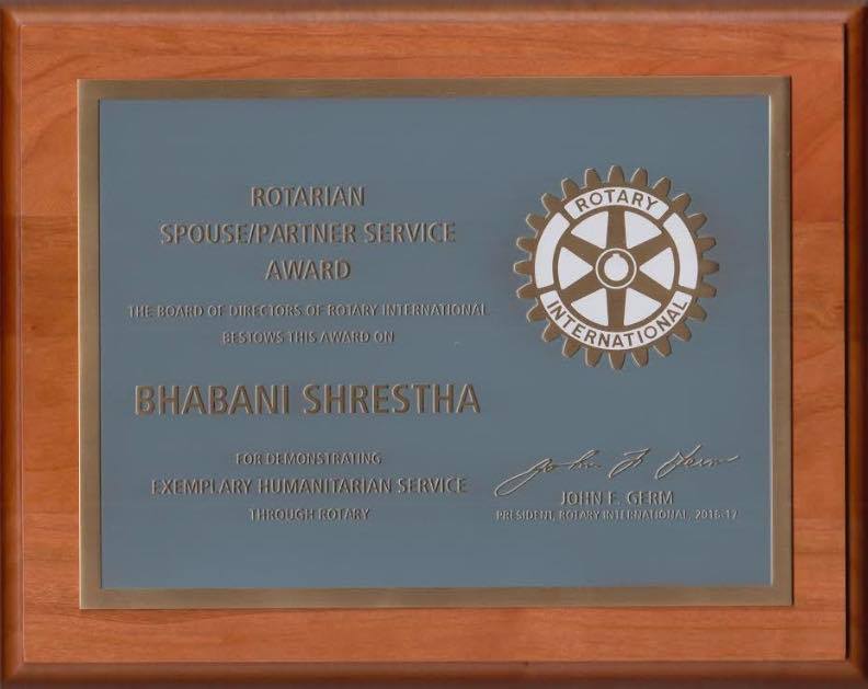 Rotarian Spouse/Partner Service Award